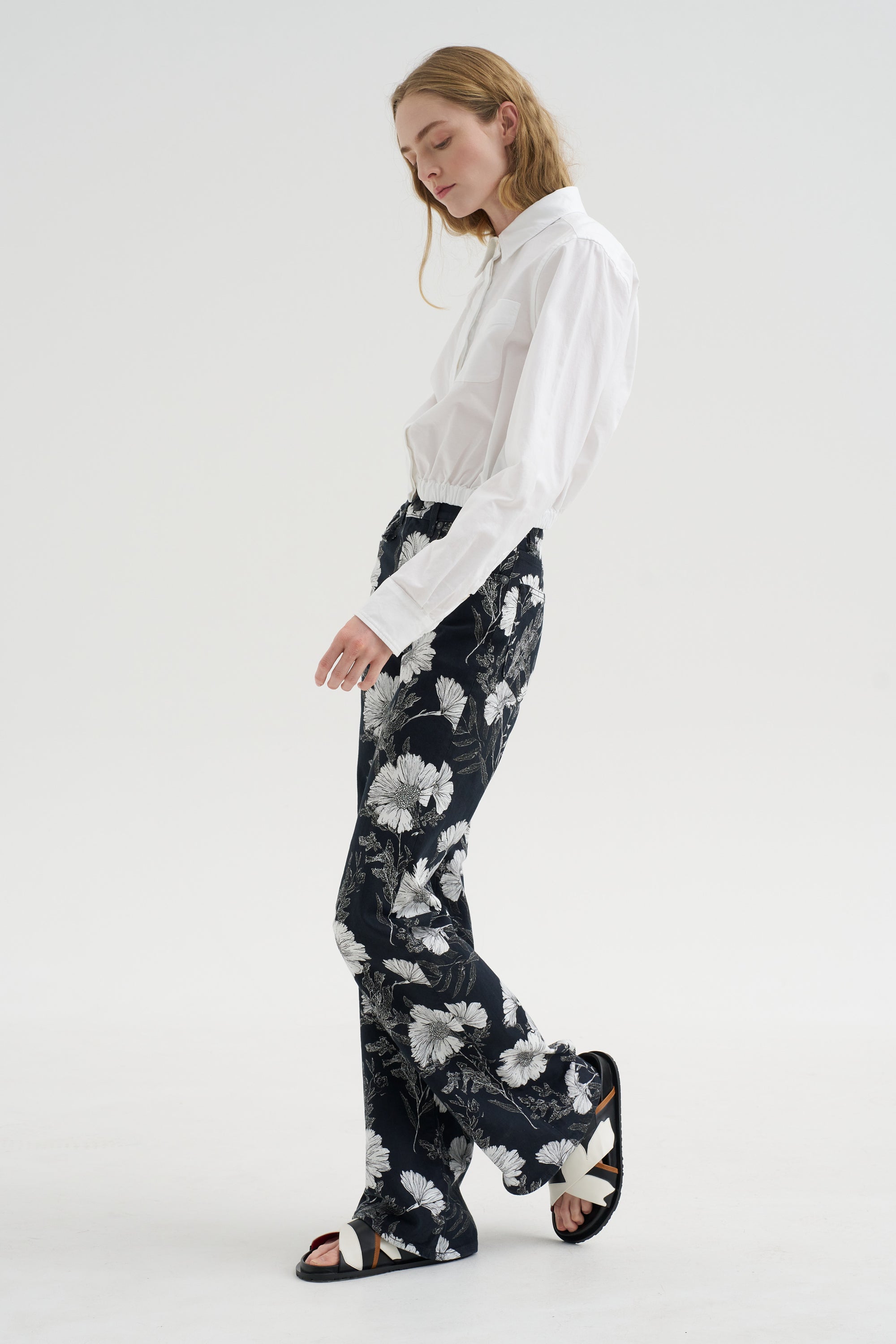 Cropped Boxy Shirt, White