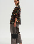 Pre-Order • Oversized Ragged Blazer, Floral Butterfly on Black