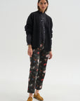 Pre-Order • Ruffle Collar Shrunken Shirt, Black & White Polkadot
