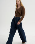 Split Hem Ribbed Cardigan, Heather Brown