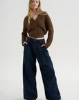 Split Hem Ribbed Cardigan, Heather Brown