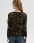 Printed Relaxed Crewneck, Brown Leopard