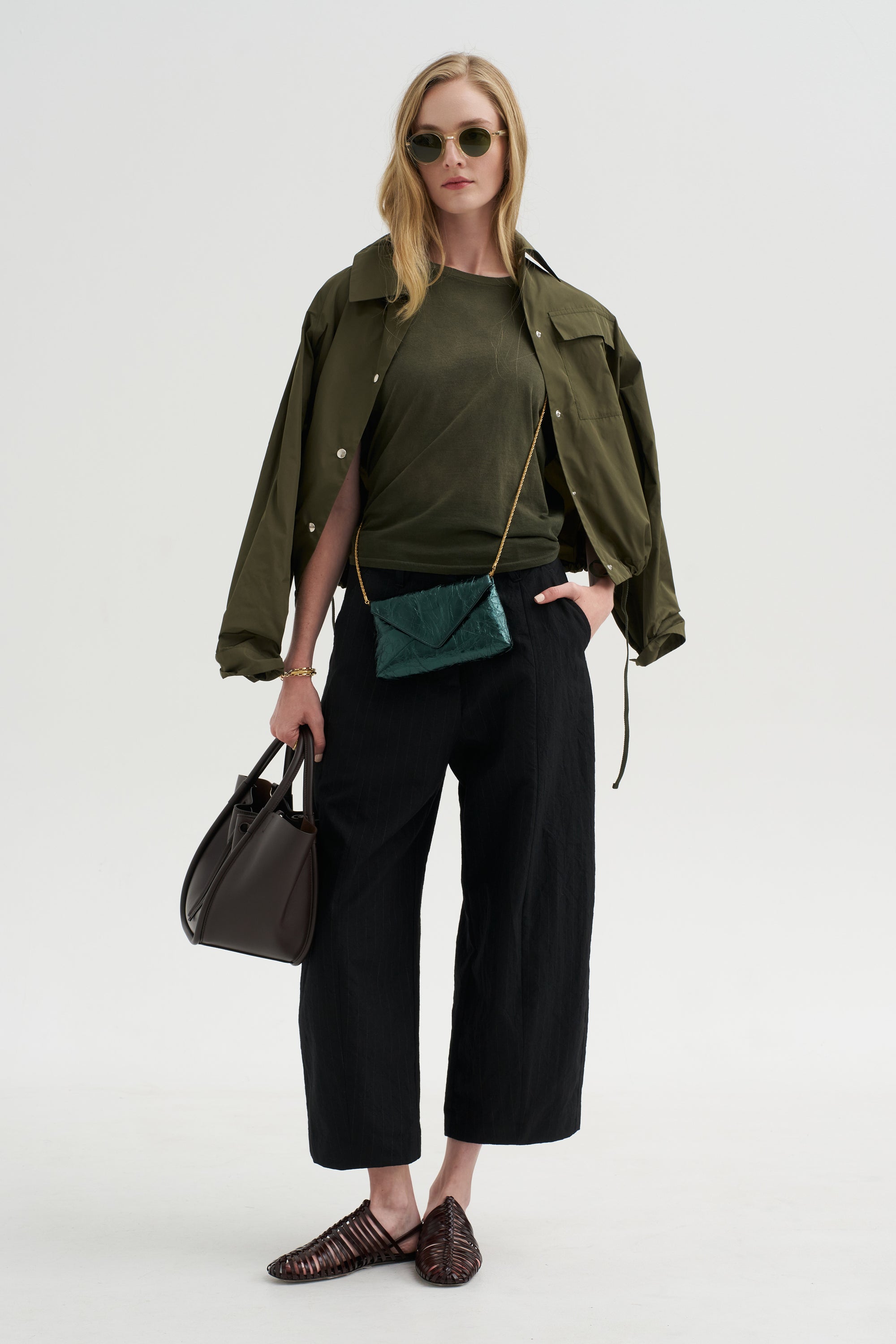 Tight Waist Tee, Washed Olive