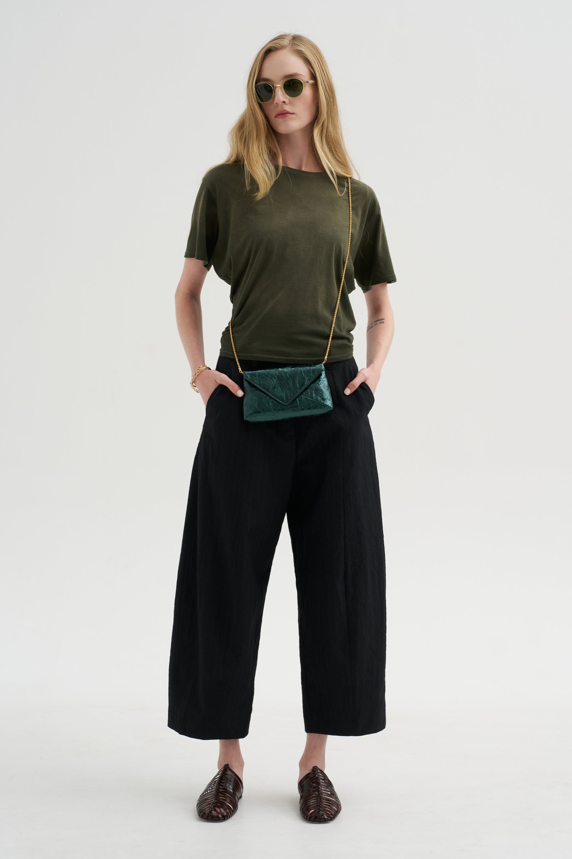 Tight Waist Tee, Washed Olive