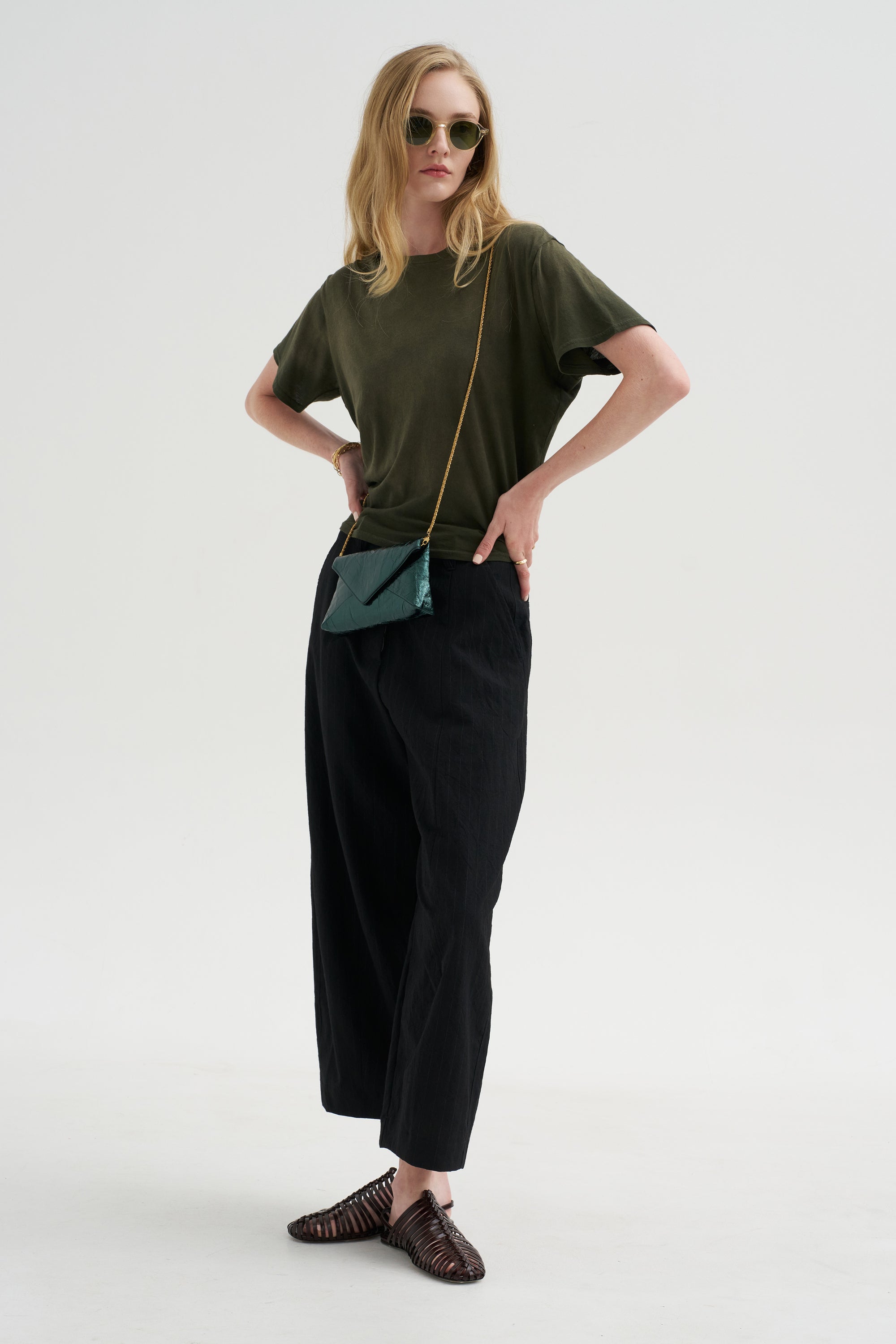 Tight Waist Tee, Washed Olive