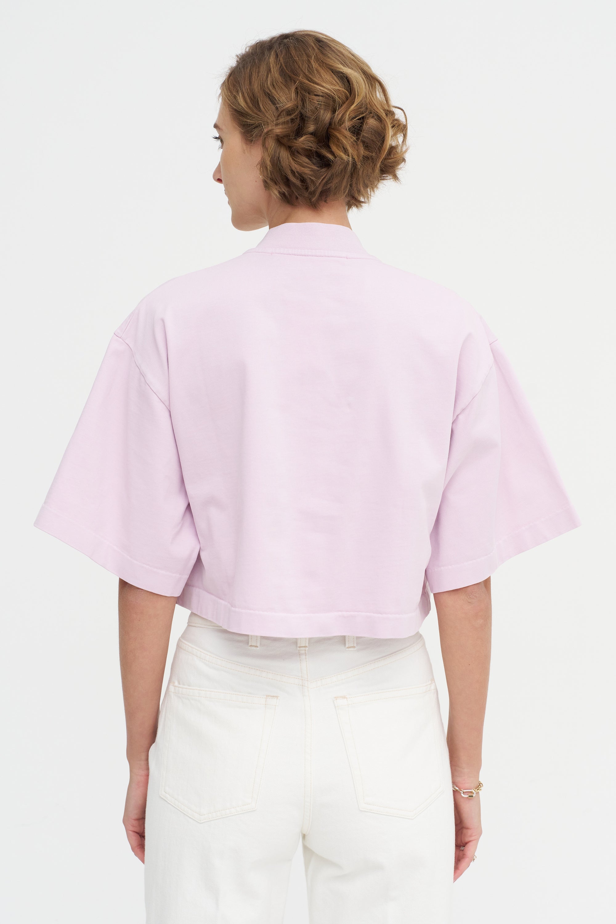 The Nessa Top, Blush Pink Acid Wash