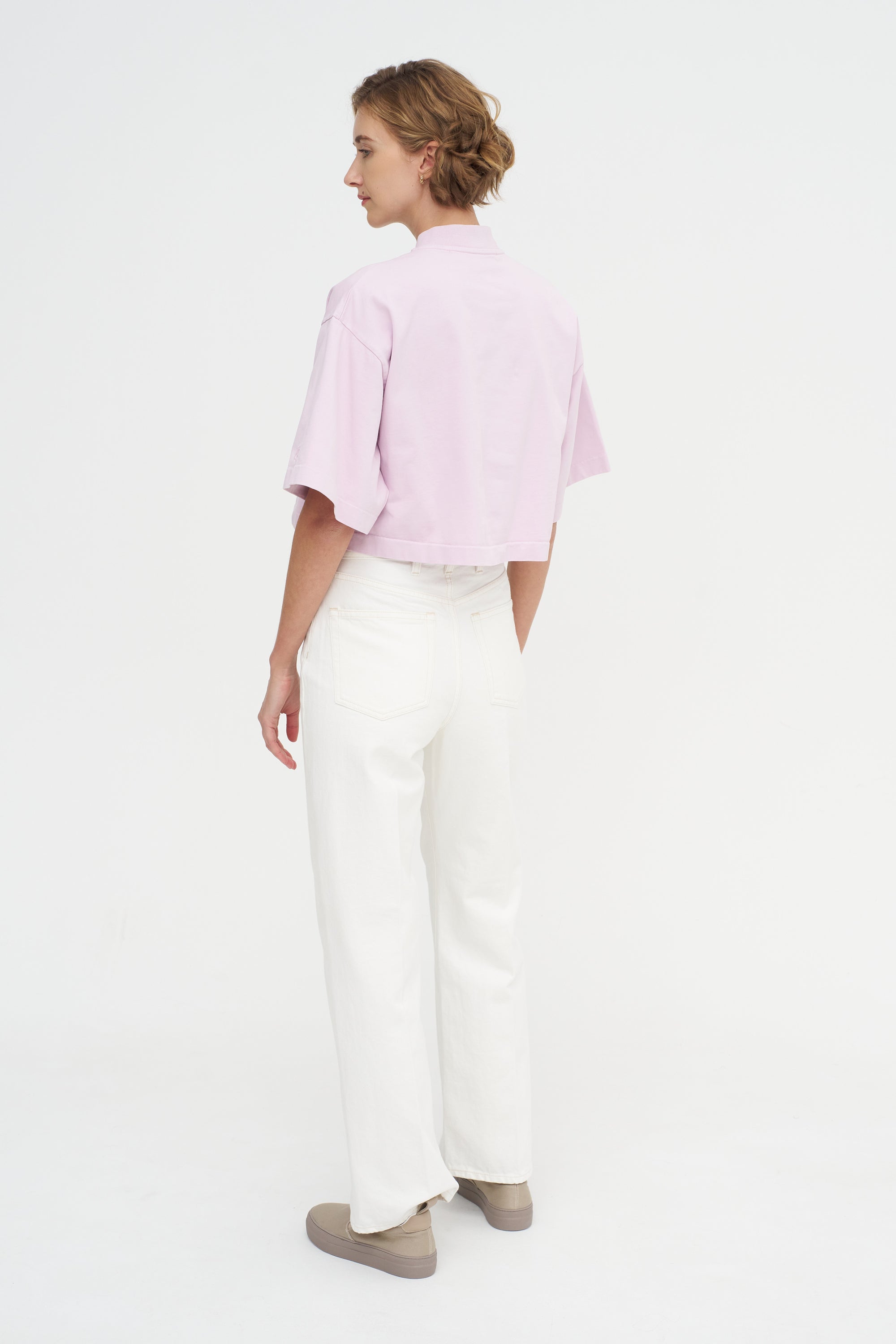 The Nessa Top, Blush Pink Acid Wash