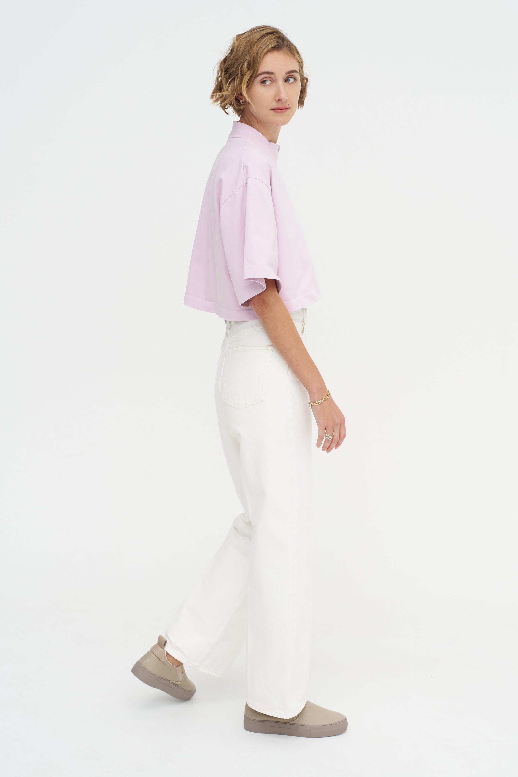 The Nessa Top, Blush Pink Acid Wash