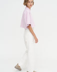 The Nessa Top, Blush Pink Acid Wash