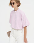 The Nessa Top, Blush Pink Acid Wash