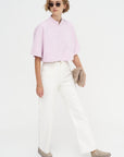 The Nessa Top, Blush Pink Acid Wash