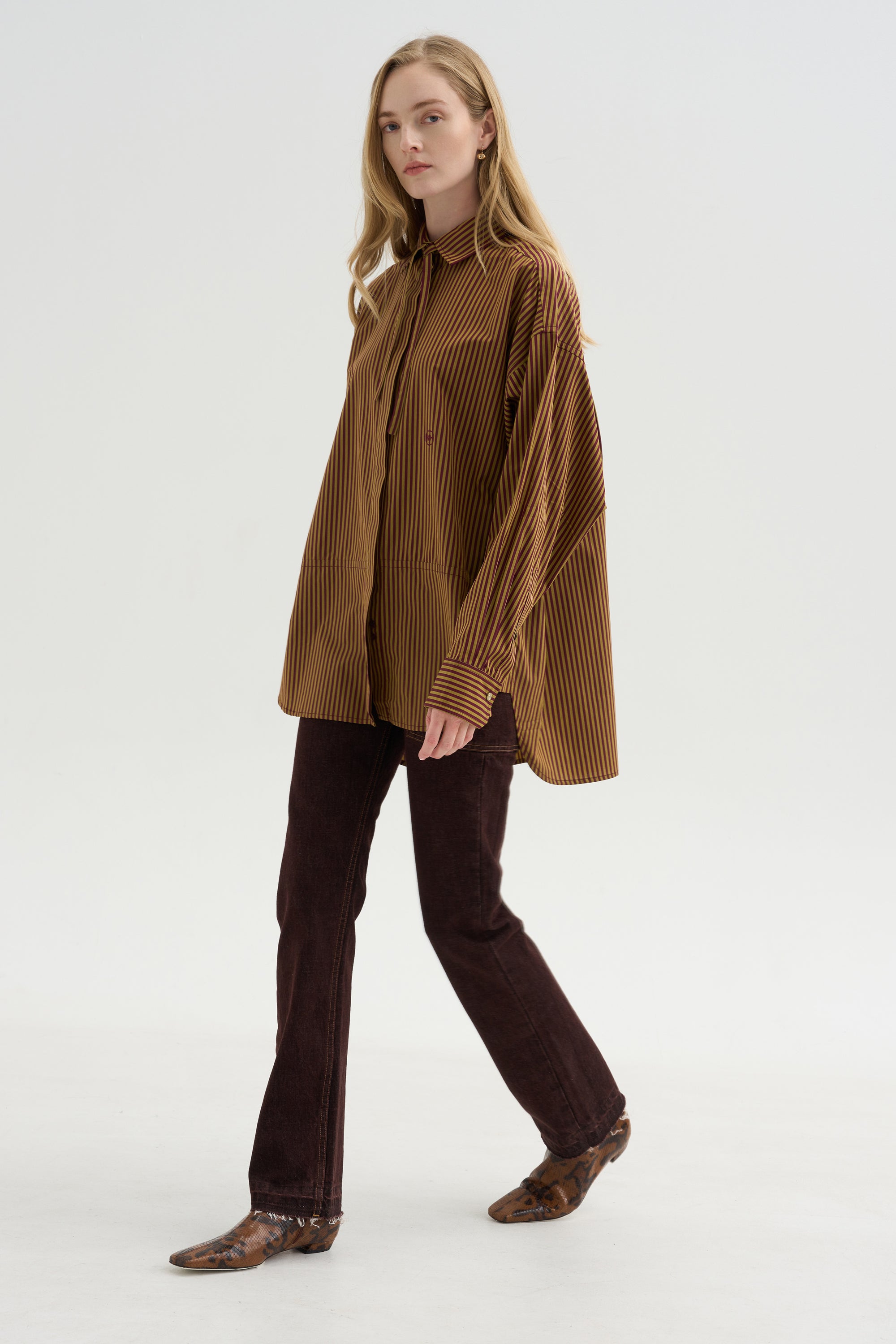 Dune Shirt, Burgundy &amp; Ochre