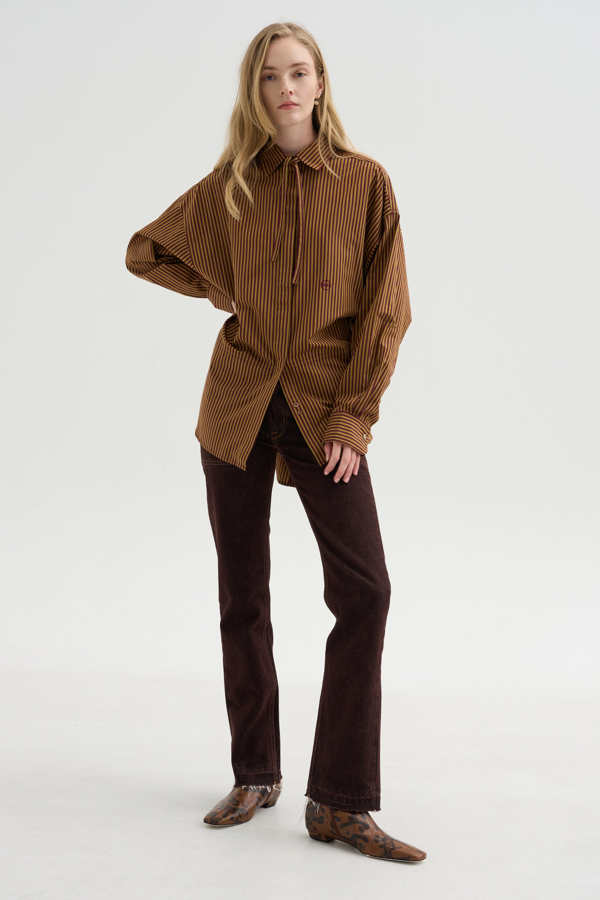 Dune Shirt, Burgundy &amp; Ochre