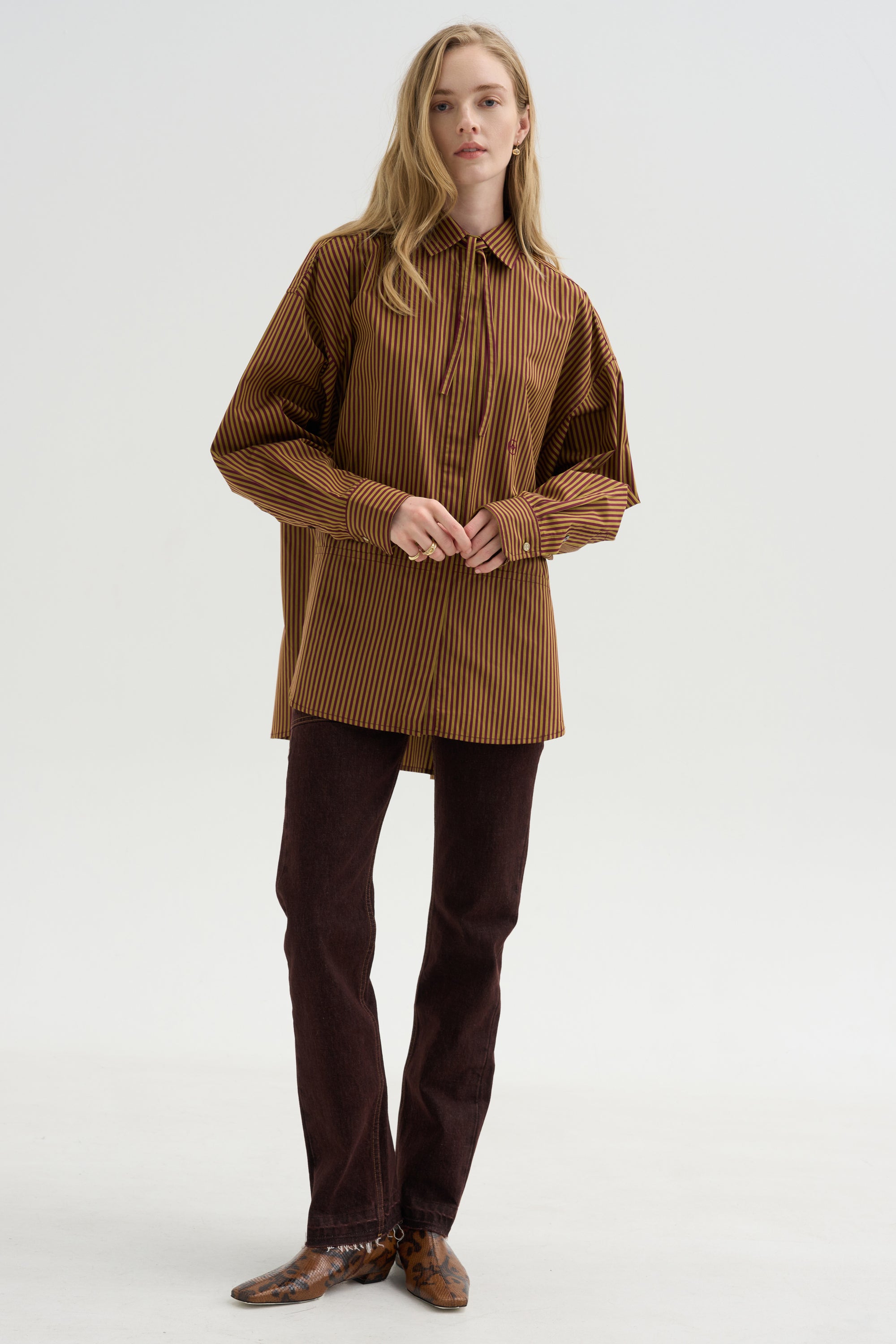 Dune Shirt, Burgundy &amp; Ochre