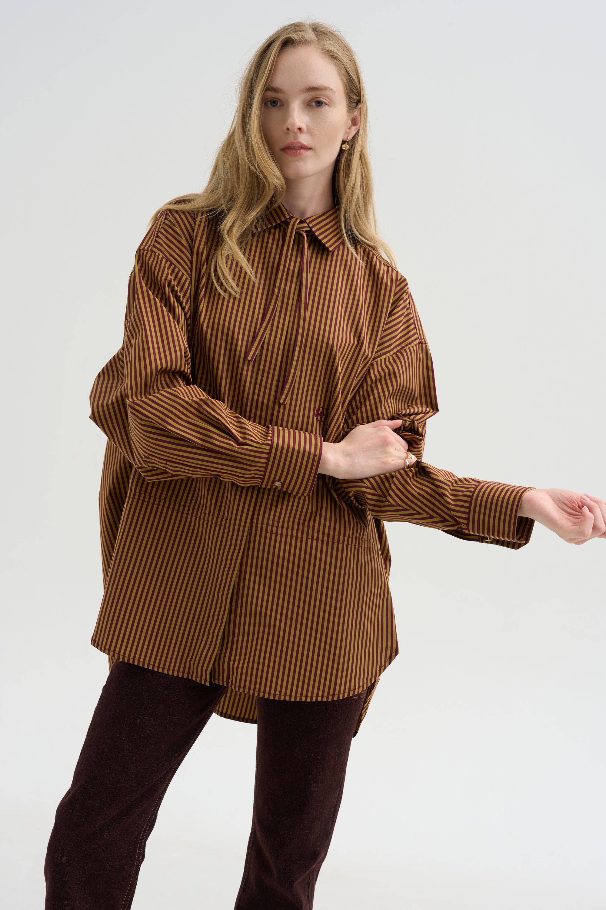 Dune Shirt, Burgundy &amp; Ochre