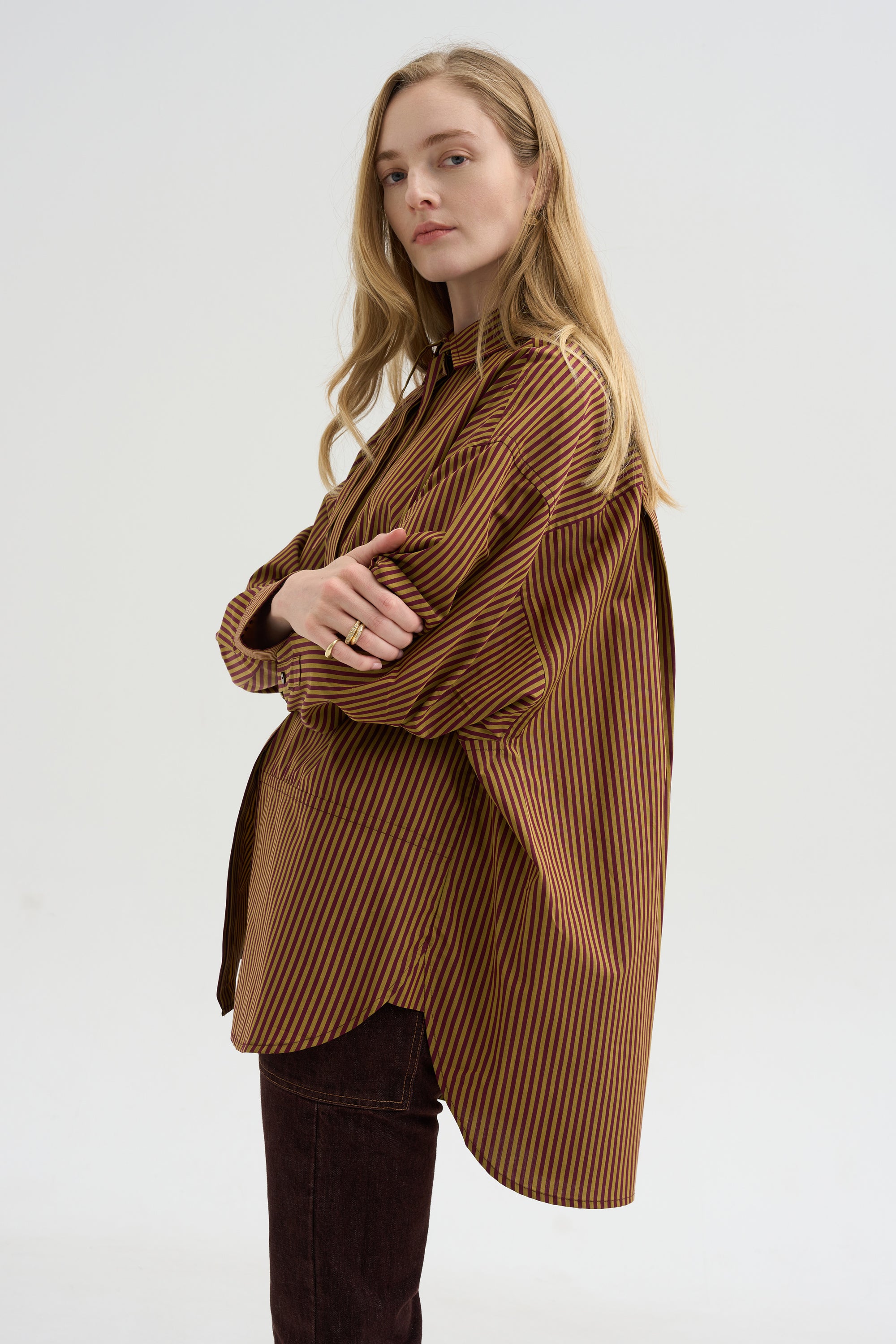 Dune Shirt, Burgundy &amp; Ochre