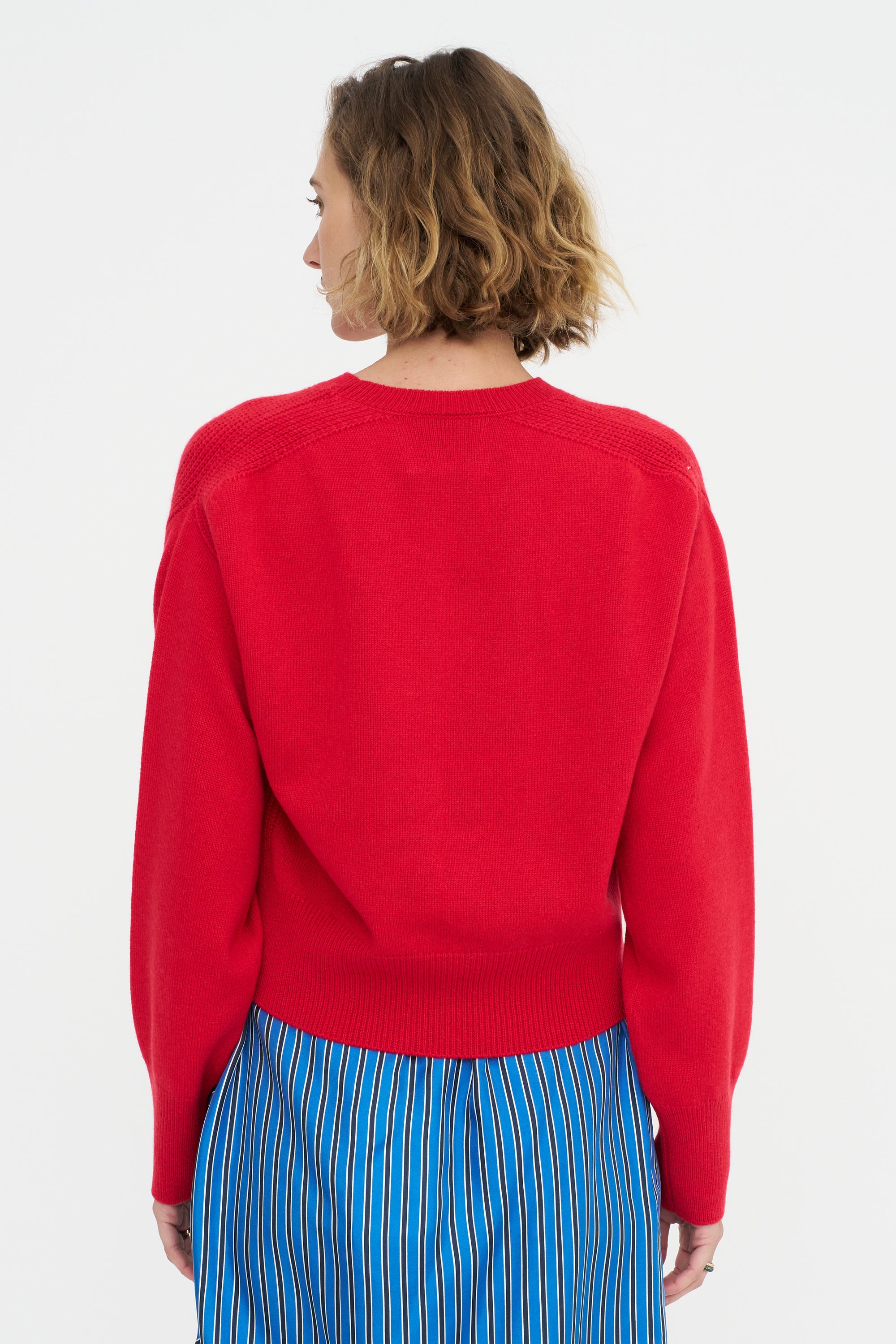 Round Neck Sweater, Vivid Red