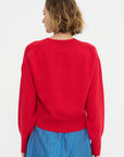 Round Neck Sweater, Vivid Red