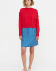 Round Neck Sweater, Vivid Red