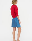 Round Neck Sweater, Vivid Red