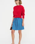 Round Neck Sweater, Vivid Red