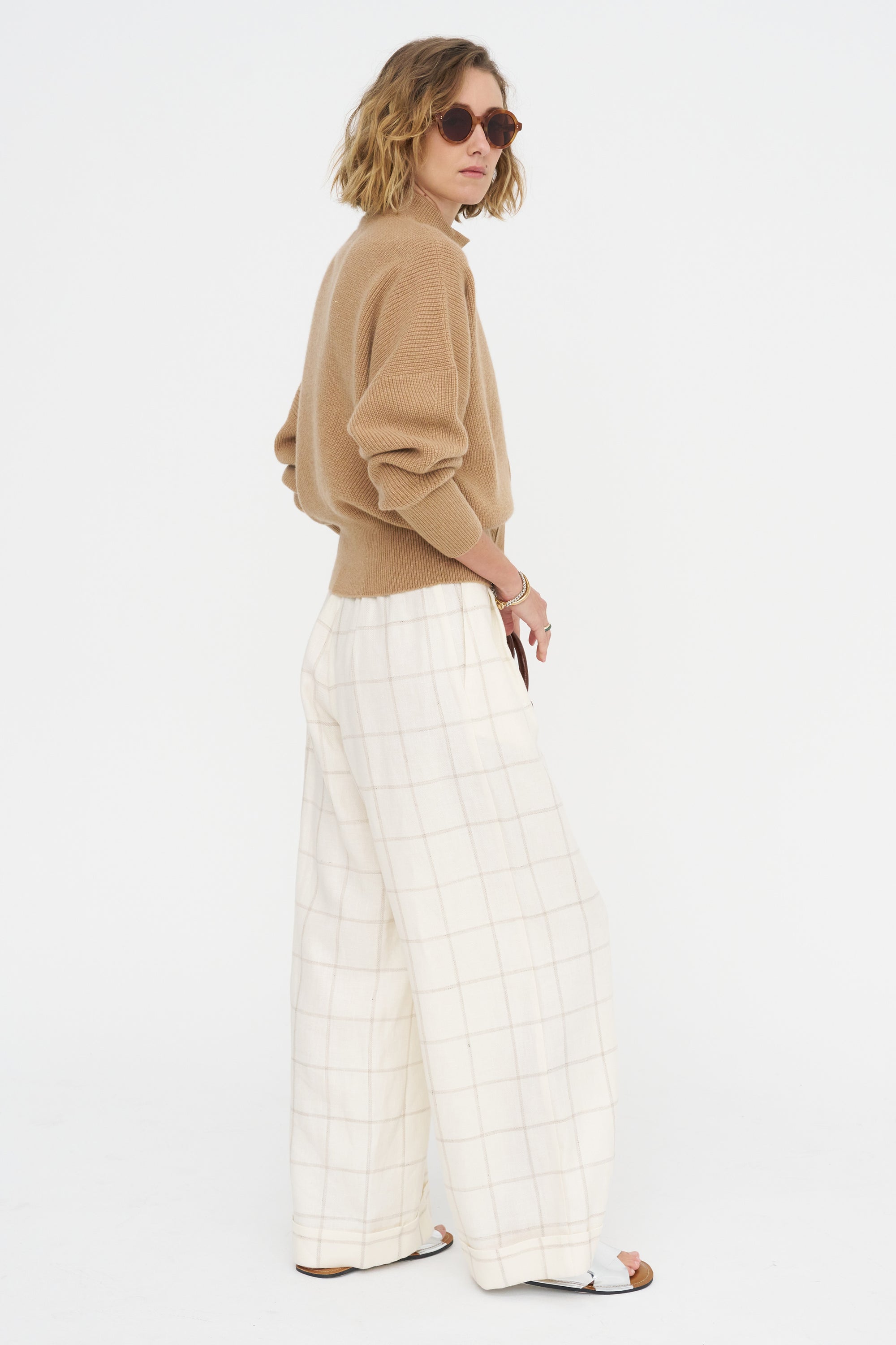 Batwing Cardi With Zip, Dark Camel