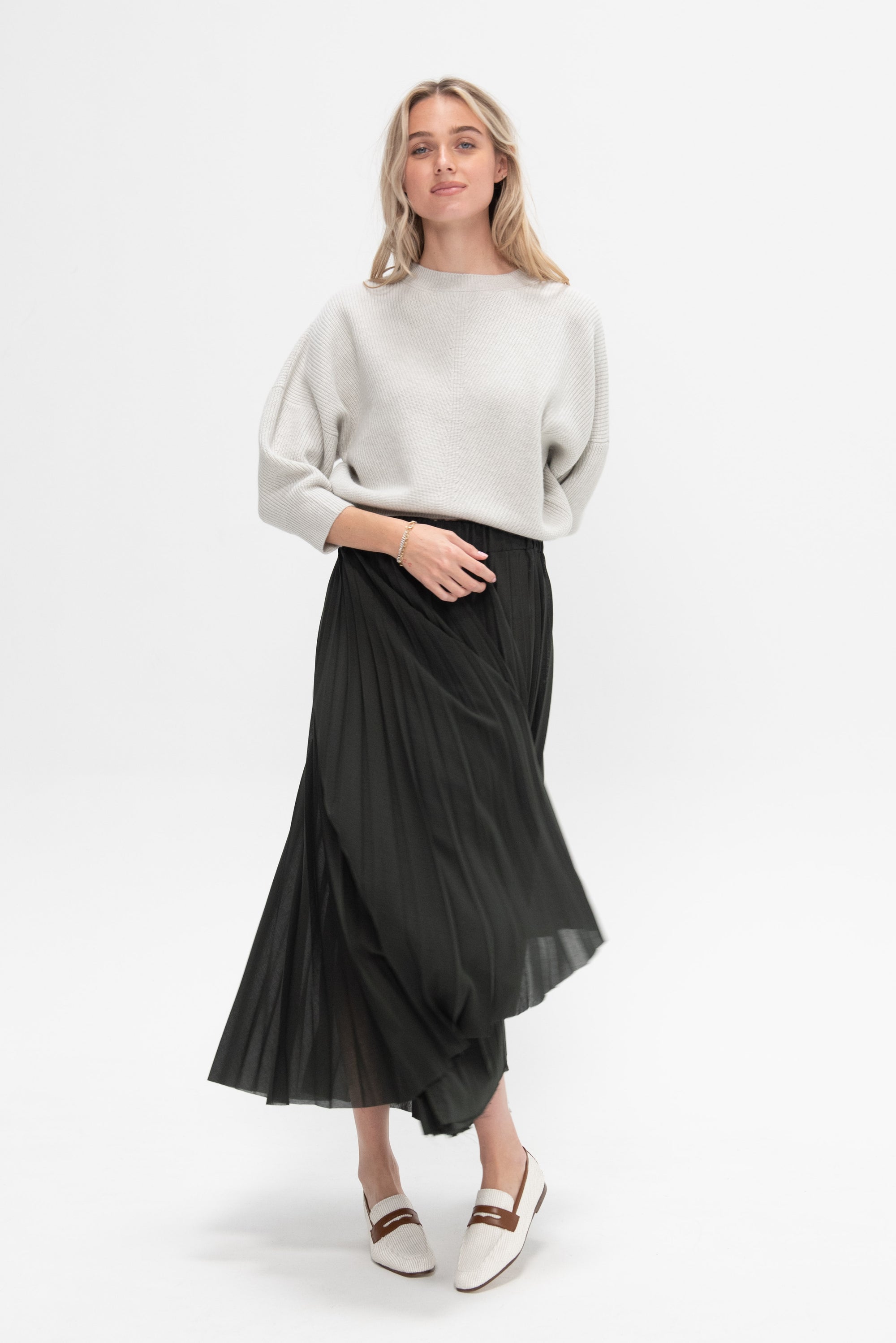 SA SU PHI - English Ribbed 3 Quarter Sleeve, Ice