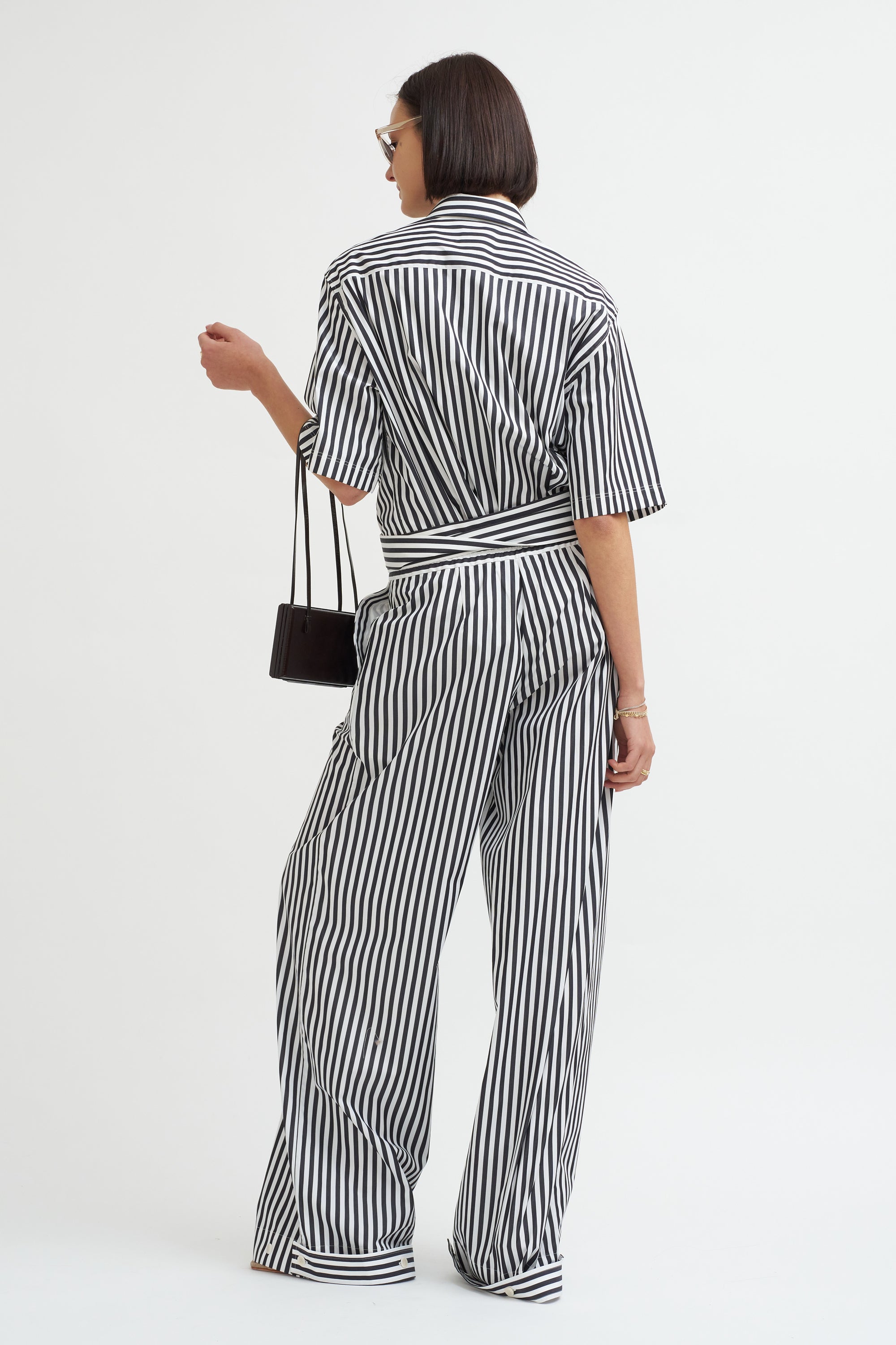 Marcella Short Sleeve Shirt, Black &amp; White