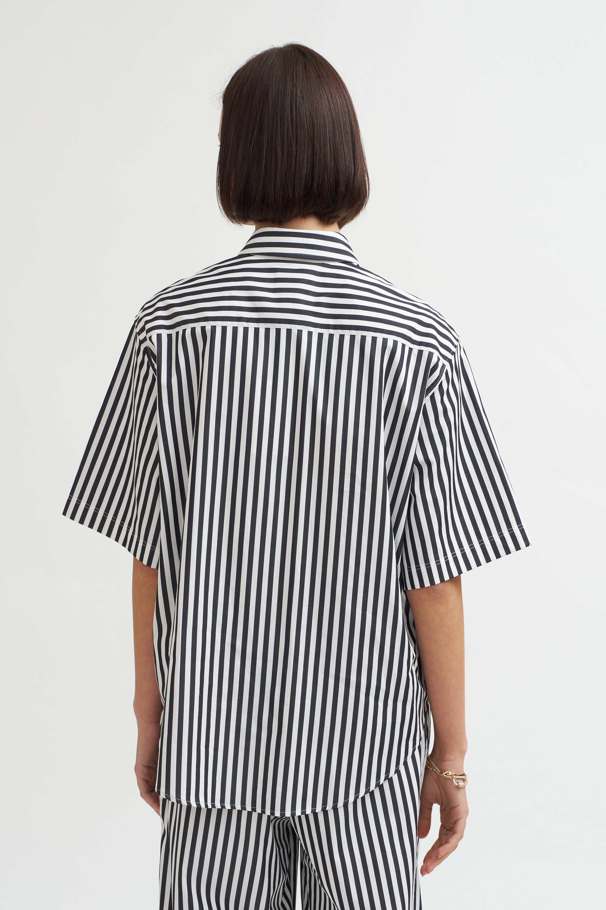 Marcella Short Sleeve Shirt, Black &amp; White