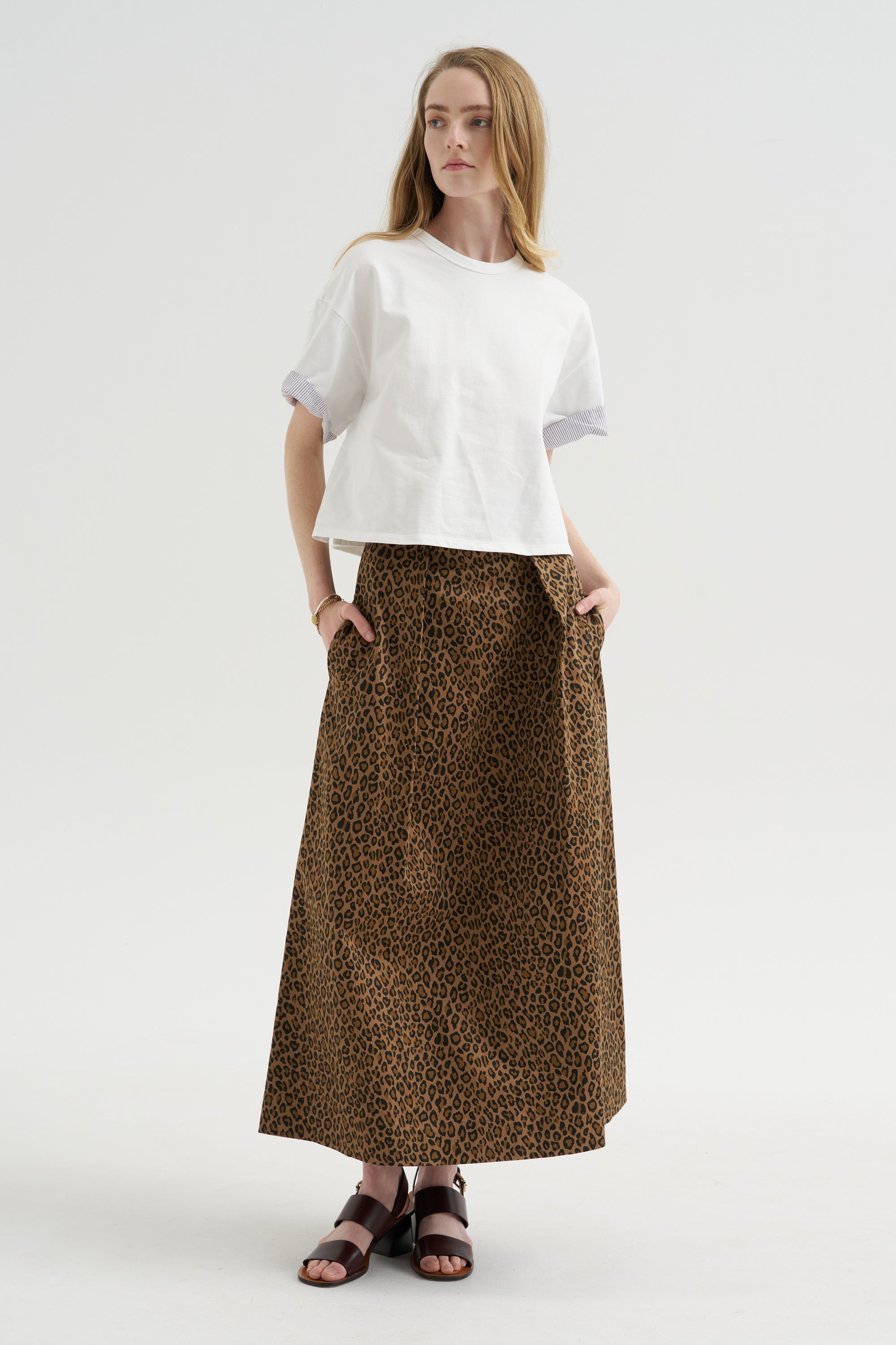 Bogart Midi Skirt, Leopard
