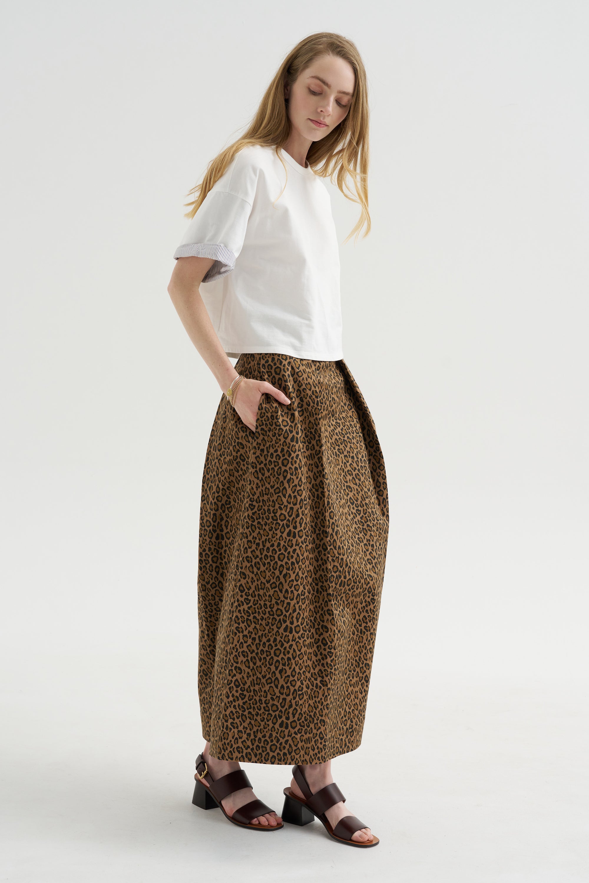Bogart Midi Skirt, Leopard