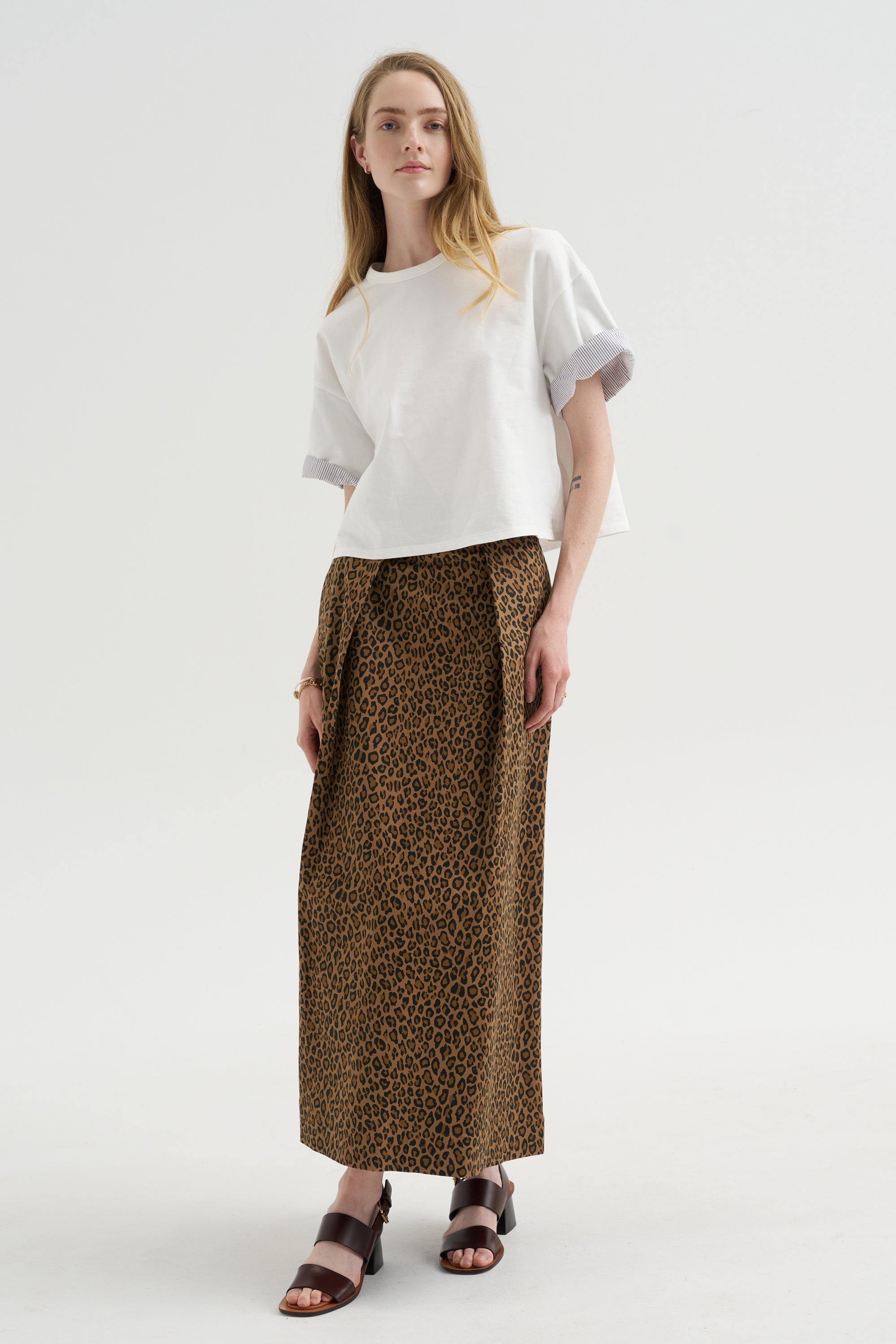 Bogart Midi Skirt, Leopard