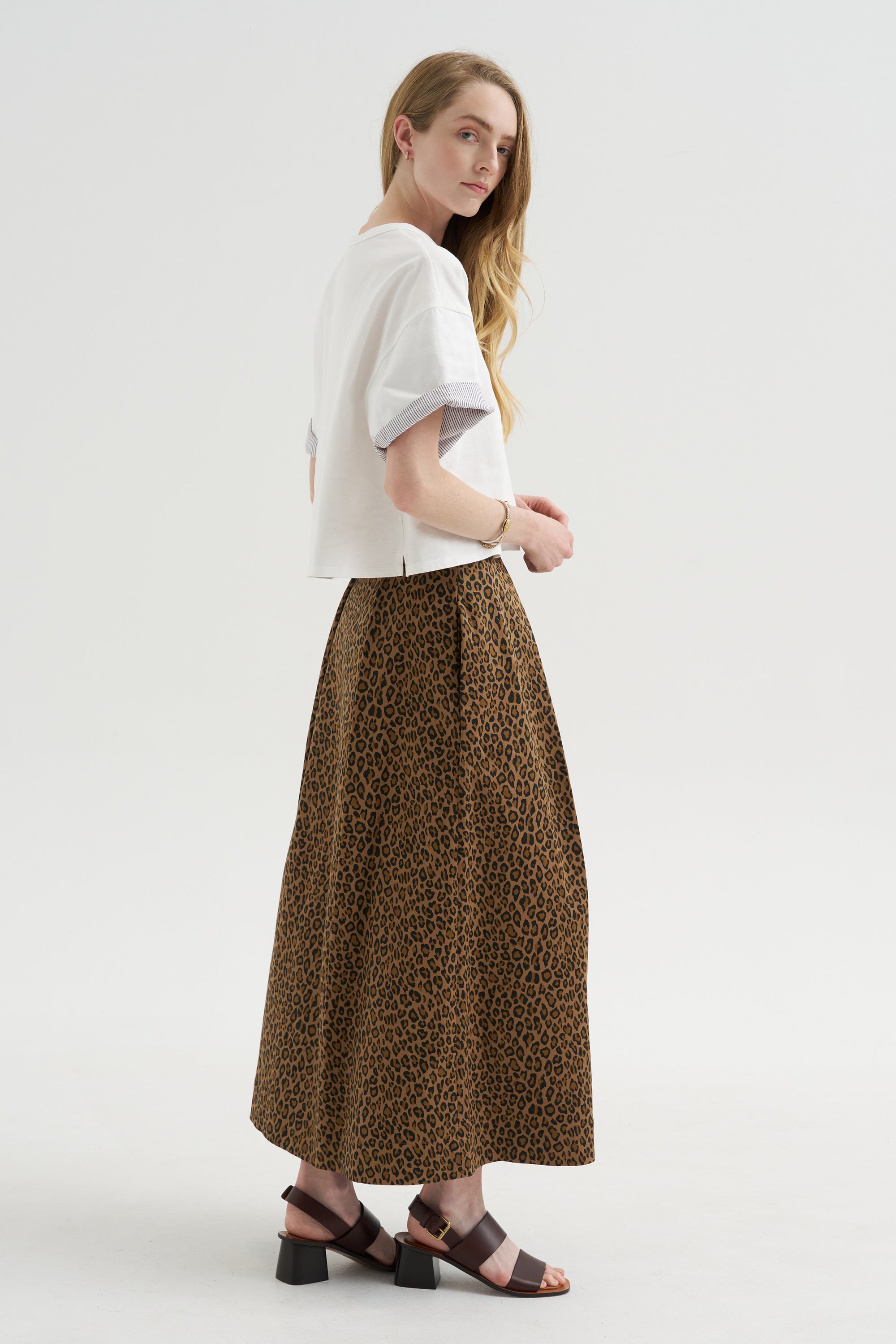 Bogart Midi Skirt, Leopard