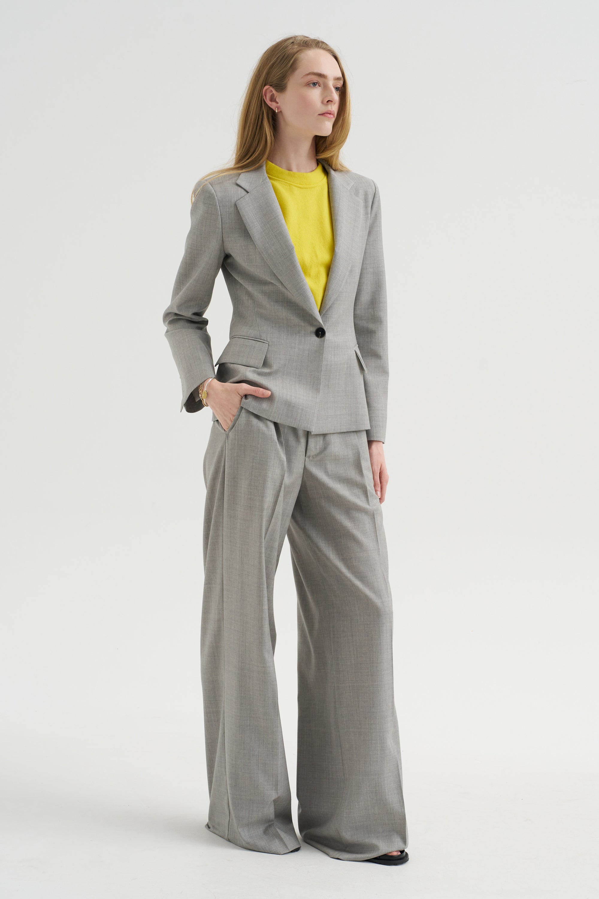 Petit Wool Jacket, Gray Fantasy
