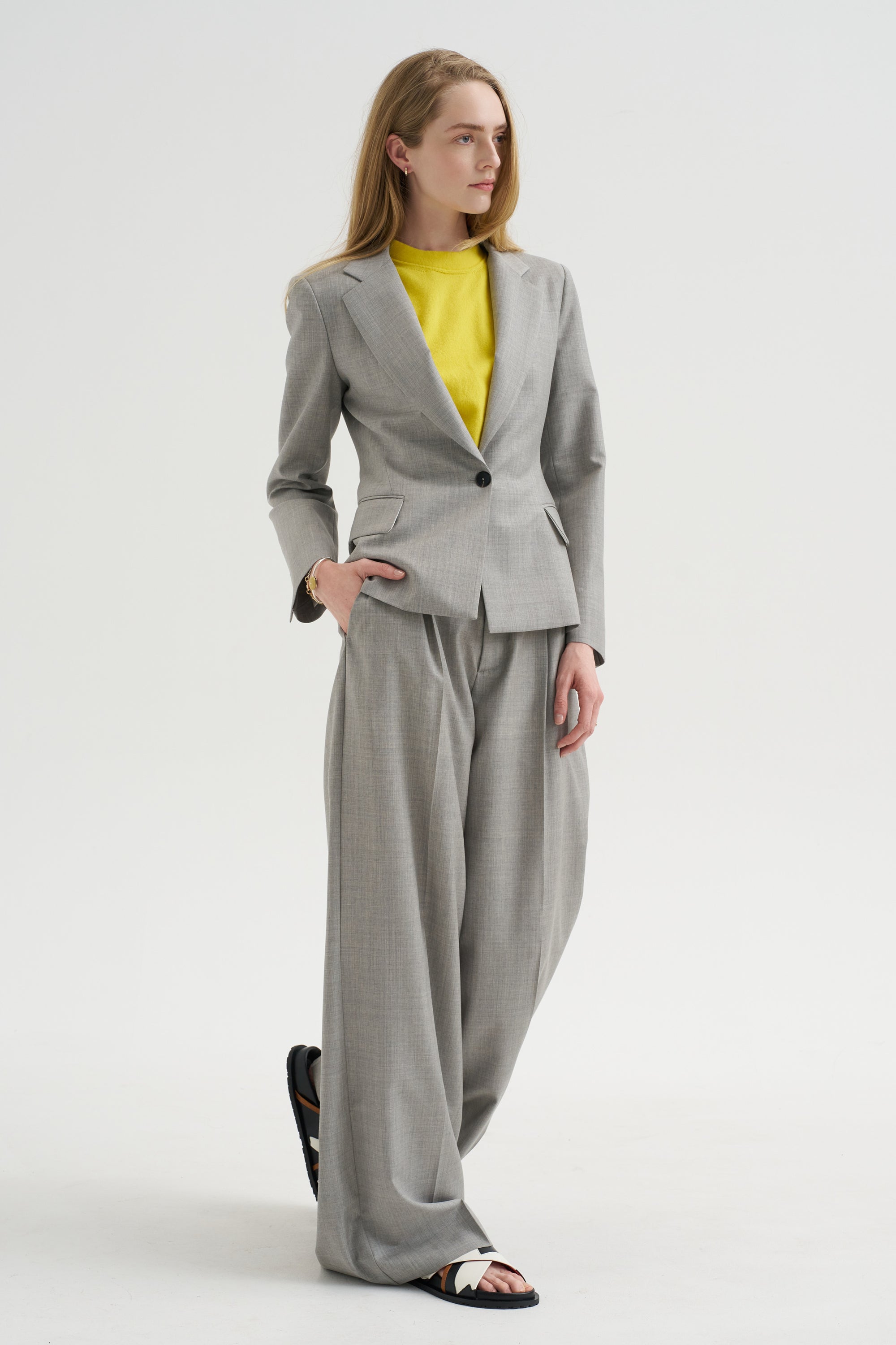 Petit Wool Jacket, Gray Fantasy