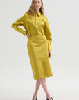 Skirt with Slit, Yellow