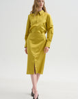 Skirt with Slit, Yellow