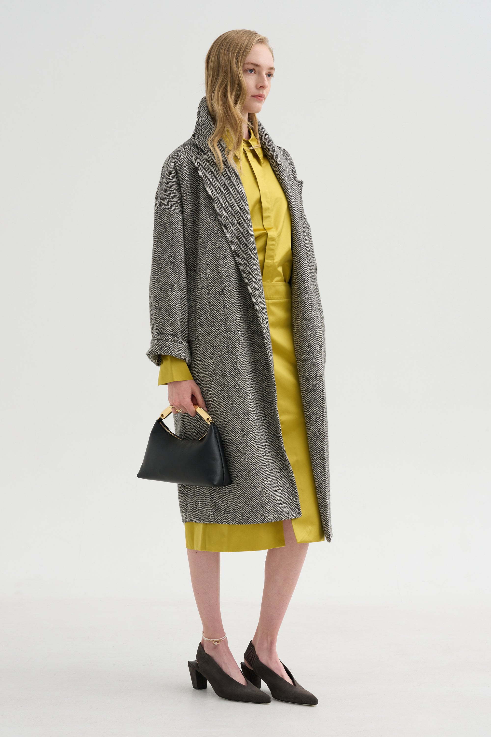 Skirt with Slit, Yellow