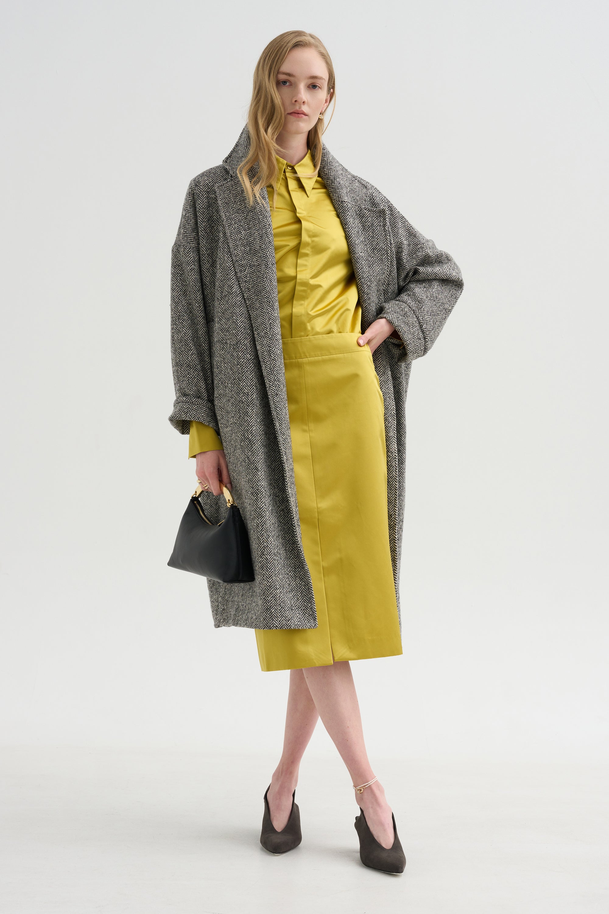 Skirt with Slit, Yellow