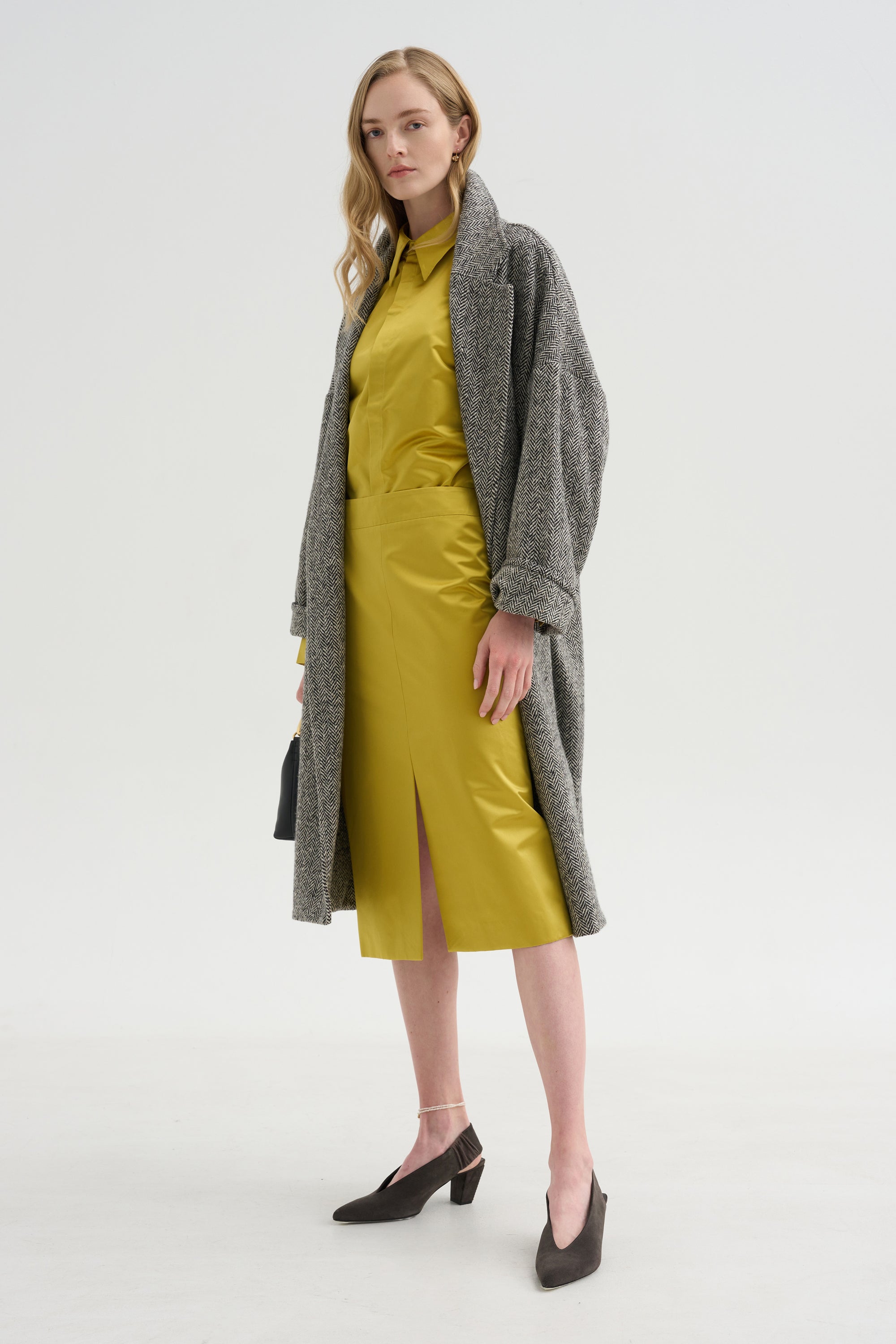 Skirt with Slit, Yellow