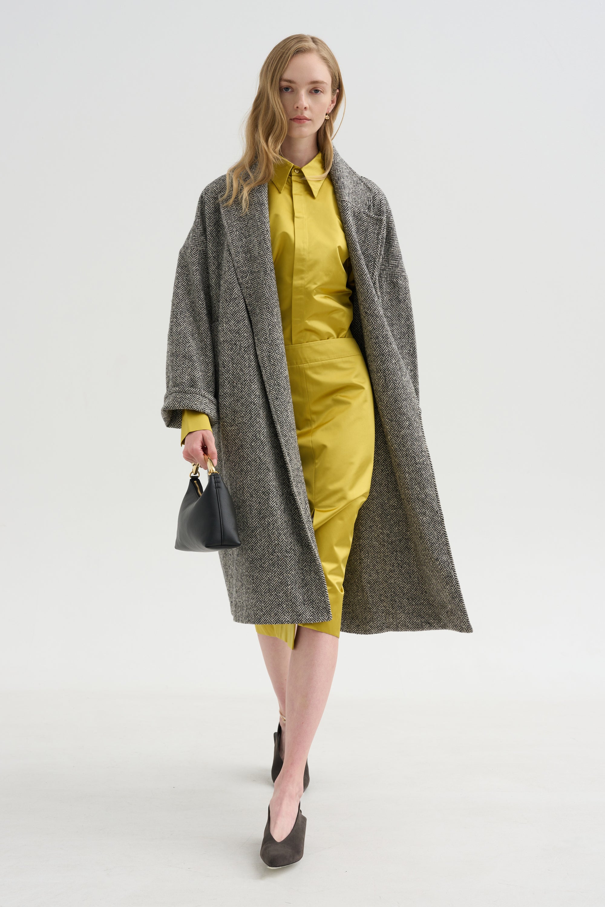 Skirt with Slit, Yellow