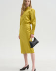 Skirt with Slit, Yellow
