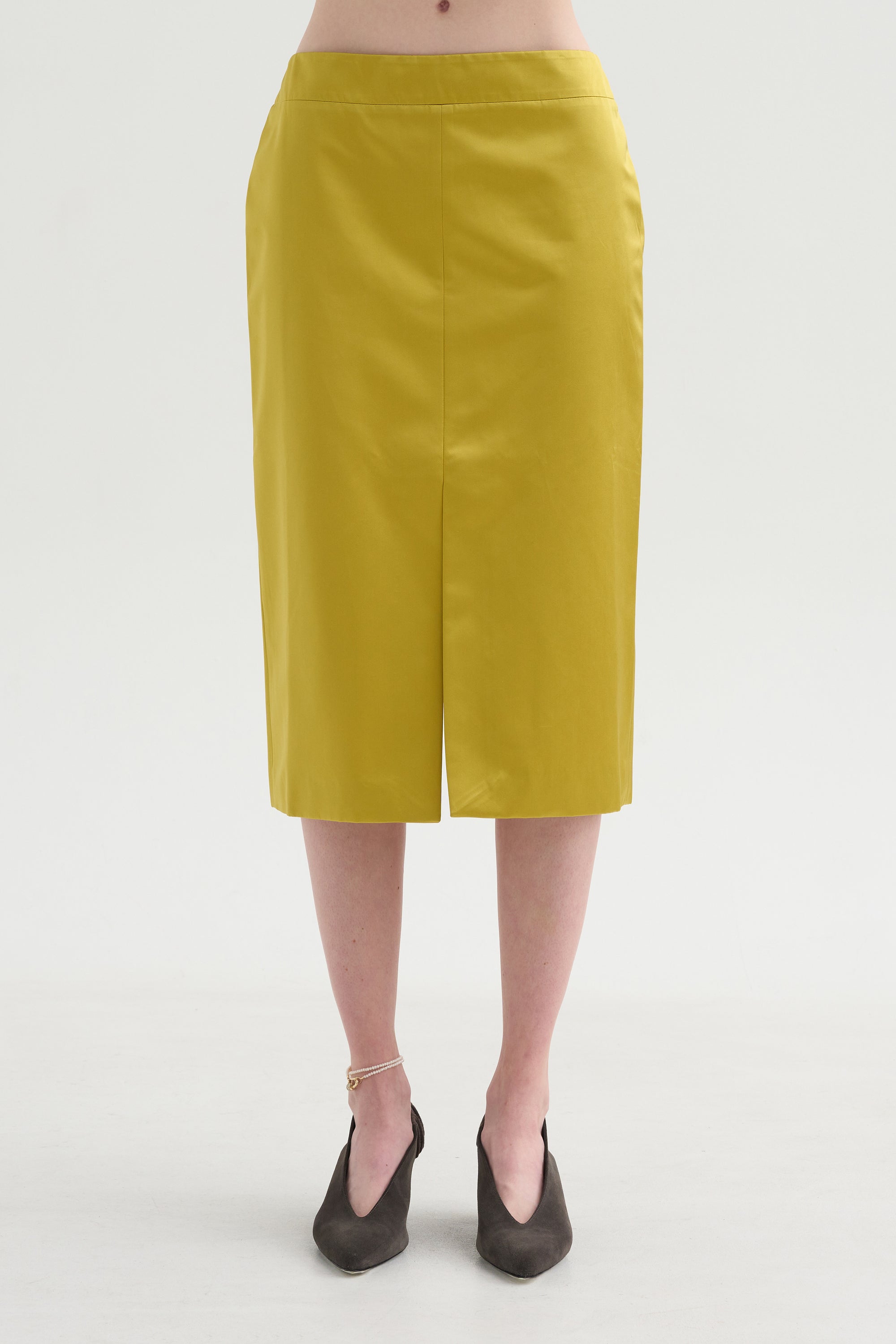 Skirt with Slit, Yellow