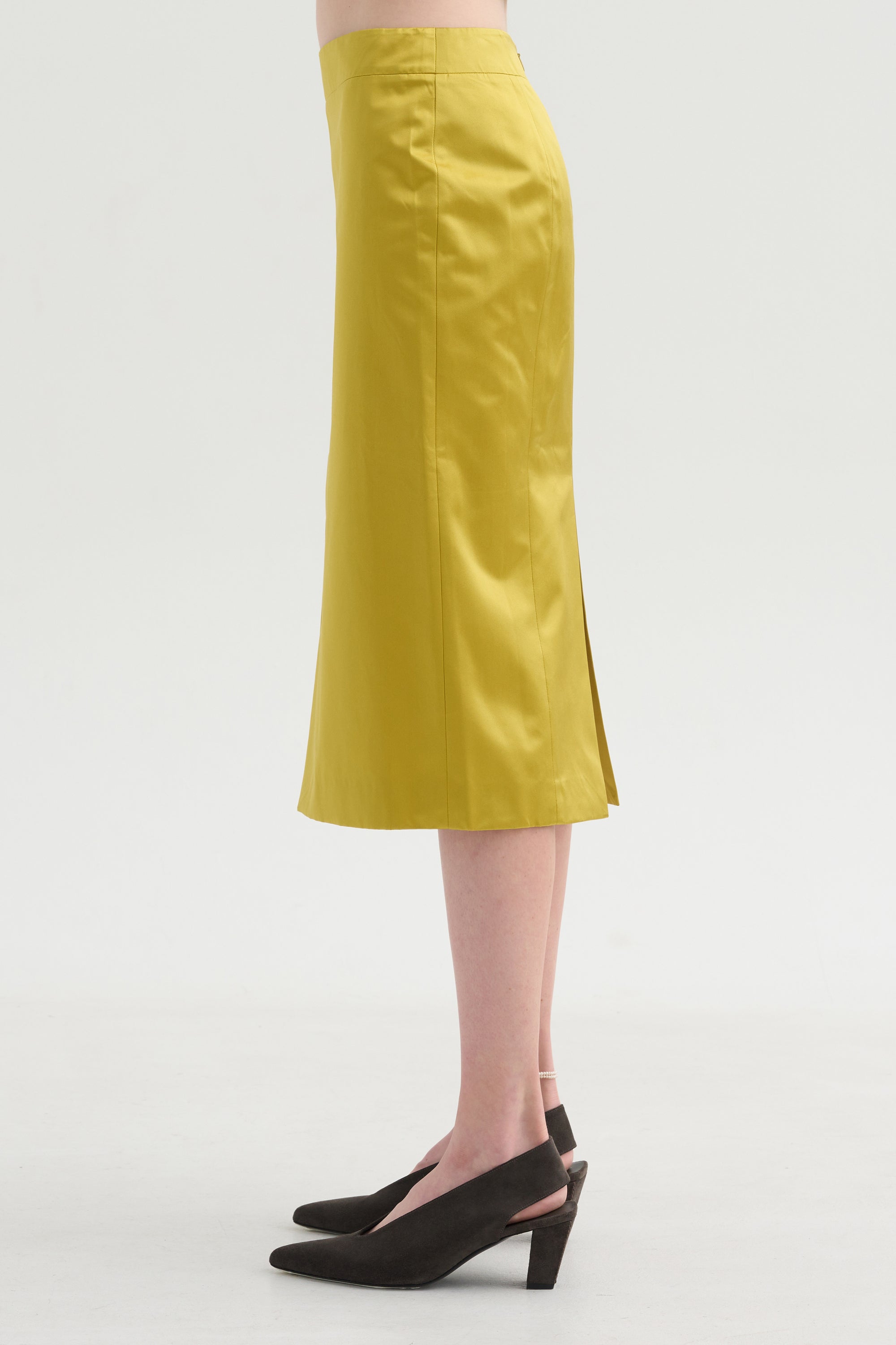 Skirt with Slit, Yellow