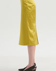 Skirt with Slit, Yellow
