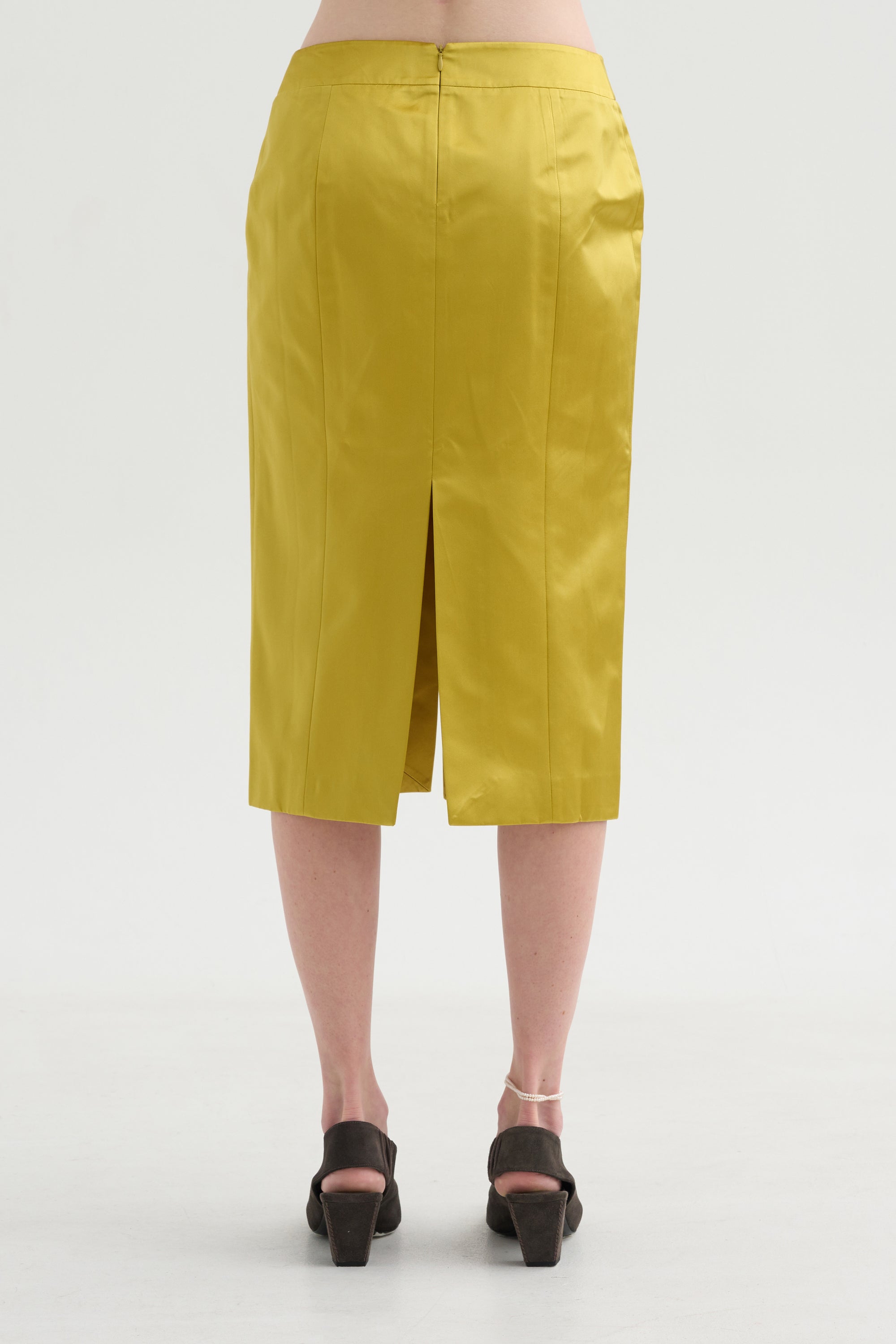 Skirt with Slit, Yellow