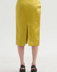 Skirt with Slit, Yellow