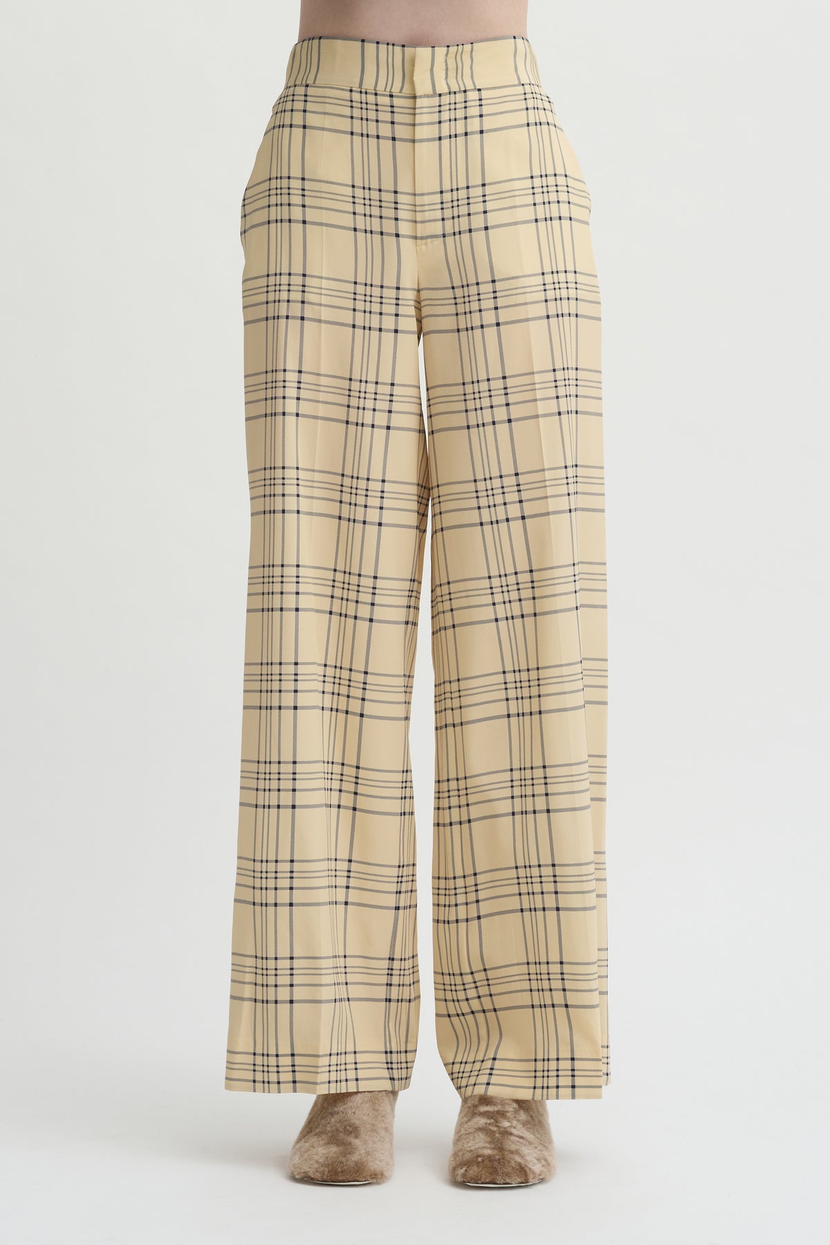 Petra Trouser, Cream &amp; Blue