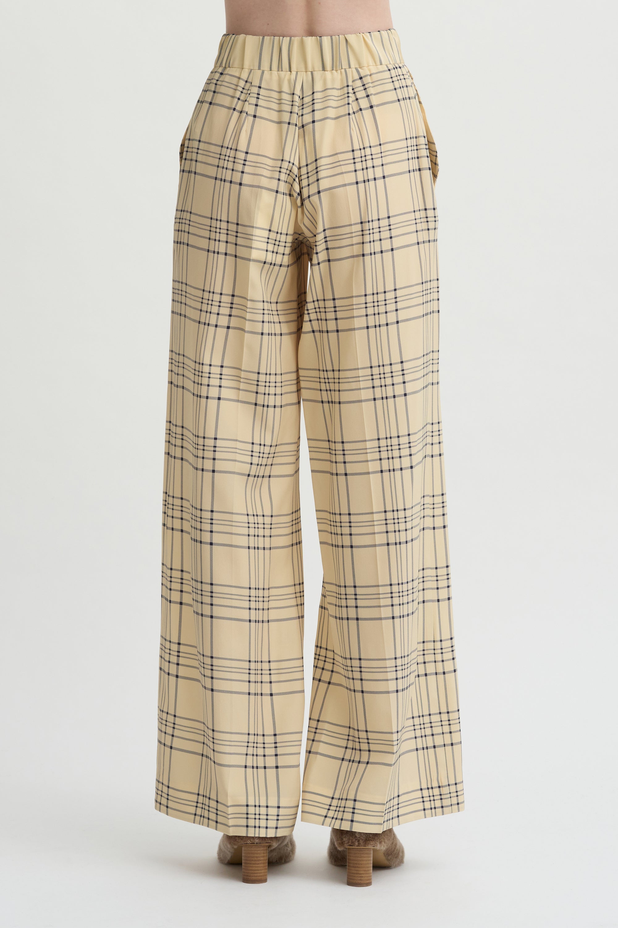 Petra Trouser, Cream &amp; Blue