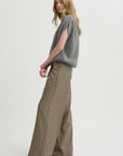 Sleeveless High Neck Top, Medium Grey